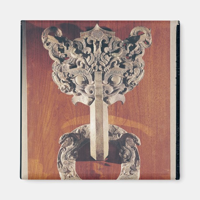 P'u shou' Türknopf mit Tachodesign Magnet (Vorne)