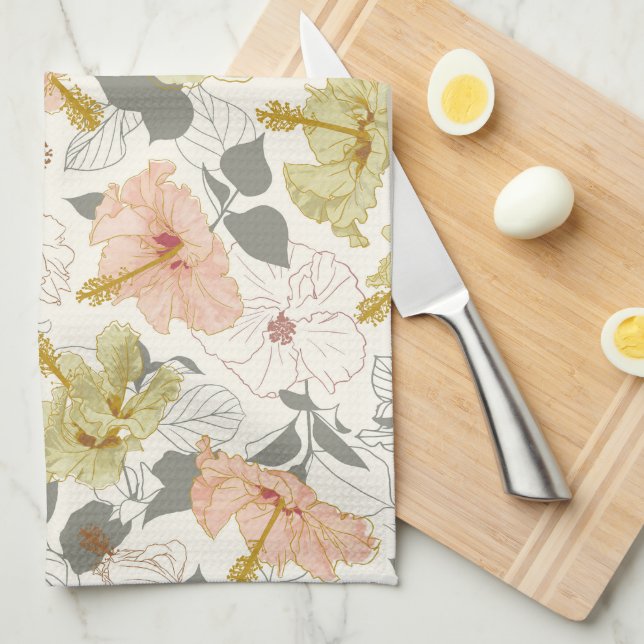 Pua Hibiskus, Māla Lani Geschirrtuch (Viertel Falte)