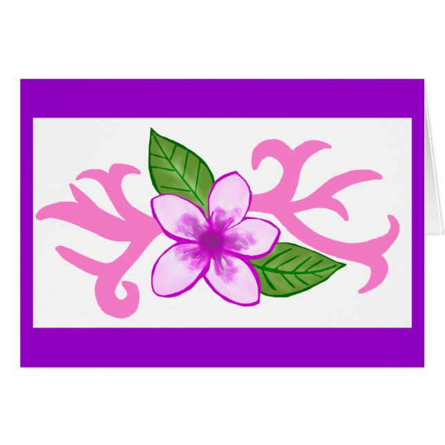Pua Plumaria Karte (Vorderseite (Horizontal))