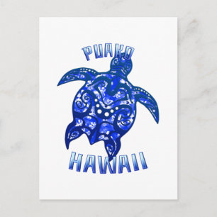 Puako Hawaii Vacation Tribal Turtle Postkarte