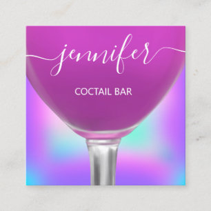 Pub Coctail Wein Bar Drink Glas Modern Logo Quadratische Visitenkarte
