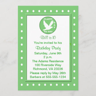 Pub Funny Kids Flying Bird Geburtstagsparty Einladung