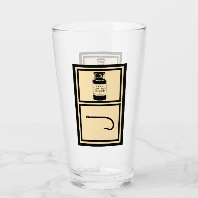 Pub Glas, Bier, Geschenk für ihn, Fischer Glas (Vorderseite)