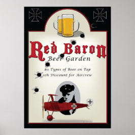 Pub Sign, Red Baron Beer Garden Poster
