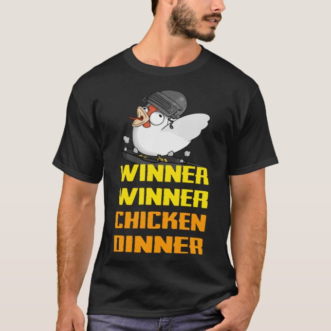 PUBG - Sieger, Sieger-Huhn-Abendessen T-Shirt (Vorderseite)