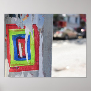 Public Art New York City Telefone Pole Graffiti Poster