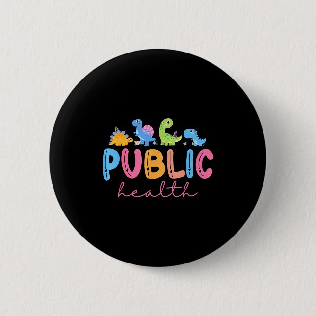 Public Health Nurse Dinosaurs Nursing Design For M Button (Vorderseite)