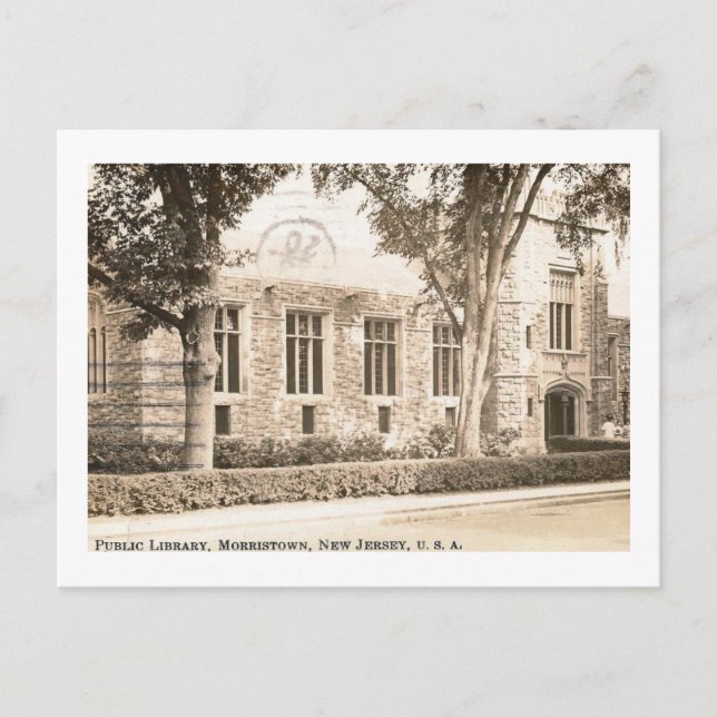 Public Library, Morristown, New Jersey Vintag Postkarte (Vorderseite)