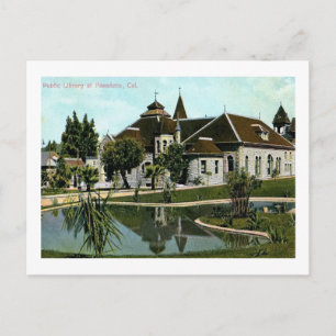 Public Library, Pasadena, Kalifornien Vintag Postkarte