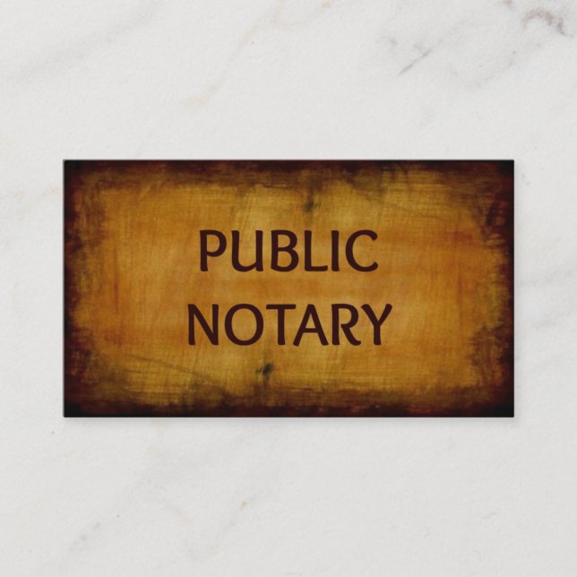 Public Notary Antique Brushed Wood Business Card Visitenkarte (Vorderseite)