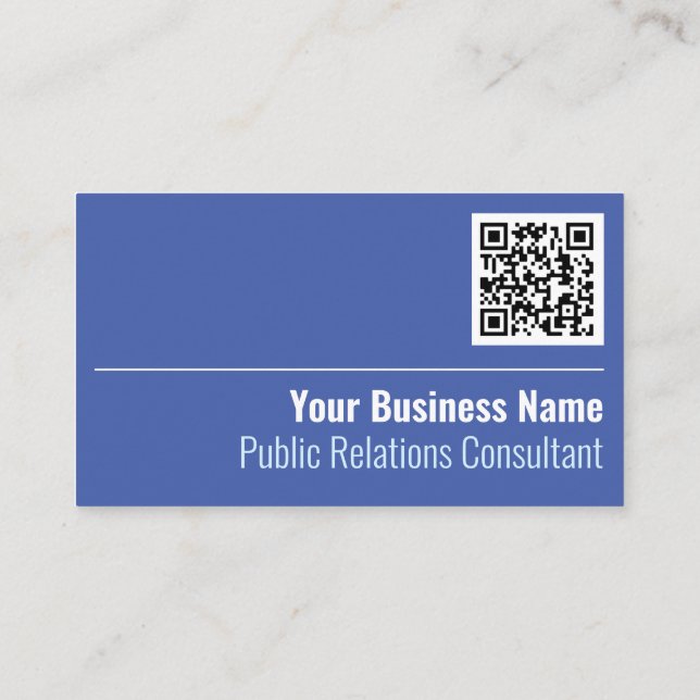 Public Relations Consultant QR Code Business Card Visitenkarte (Rückseite)