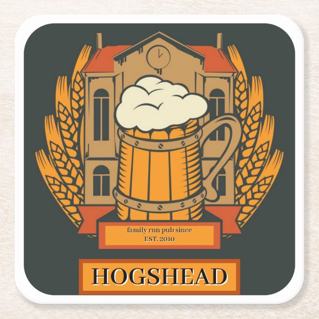 Pubs, Bars Beer Square Mat Untersetzer (Vorderseite)