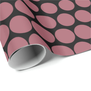 Puce Polka Dot Modern Black Geschenkpapier