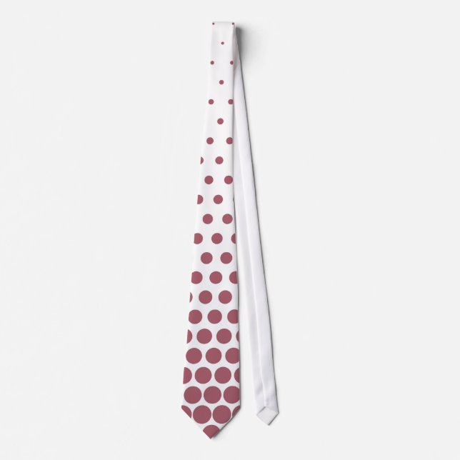 Puce Polka Dot Modern White Krawatte (Vorderseite)