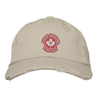 Puck Around & Find Canadian Maple Leaf Embroid Bestickte Baseballkappe