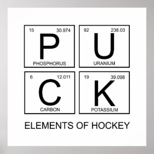 PUCK-Elemente des regelmäßigen Hockeytisches Poster