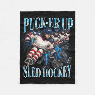 Puck-er Up Sled Hockey Frauen- und Mädchenmannscha Fleecedecke