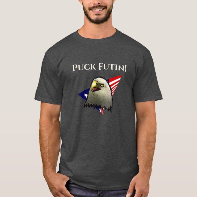 PUCK FUTIN AMERIKANISCHER EAGLE AMERIKANISCHER FLA T-Shirt (Vorderseite)