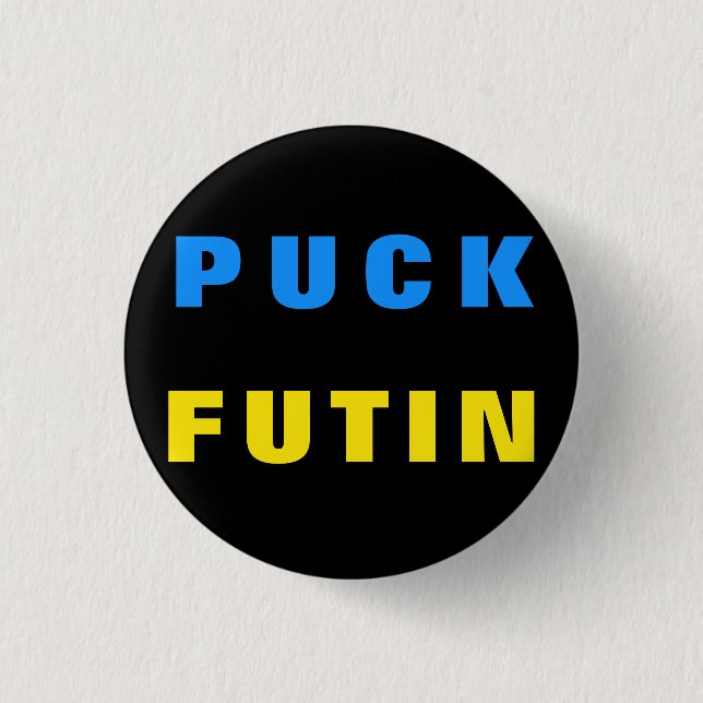 Puck Futin Button ukrainische Flag-Unterstützung U (Vorderseite)