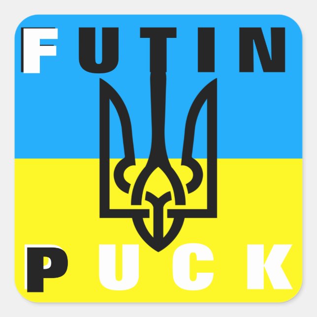 Puck Futin - Freedom Ukraine Peace Ukraine Flag Quadratischer Aufkleber (Vorderseite)