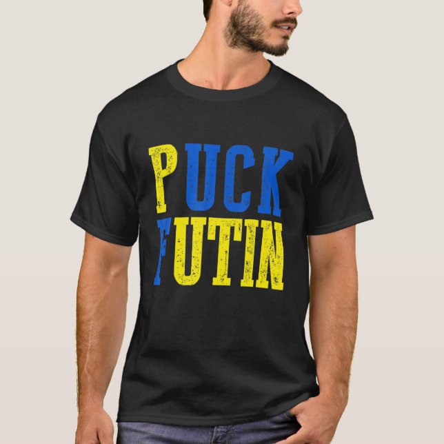 Puck Futin Meme ich mit Unterstützung der Ukraine T-Shirt (Vorderseite)