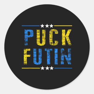 Puck Futin Meme Ich stehe hinter der Ukraine Ukrai Runder Aufkleber