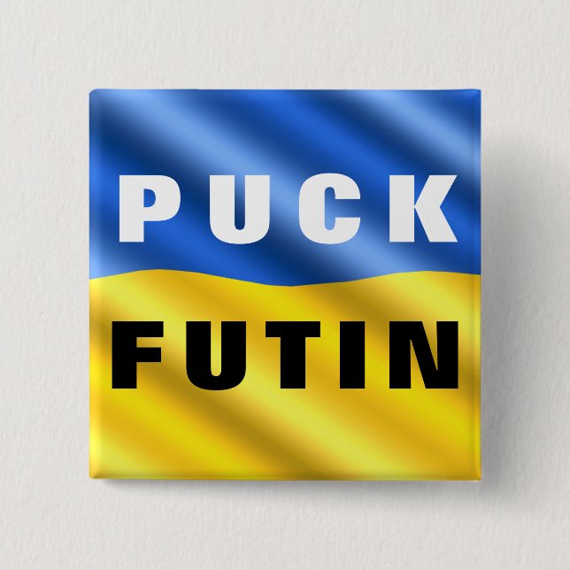 Puck Futin Support Ukraine Button ukrainische Flag (Vorderseite)