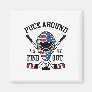 Puck herumalbern und herausfinden lustiges Hockey Magnet