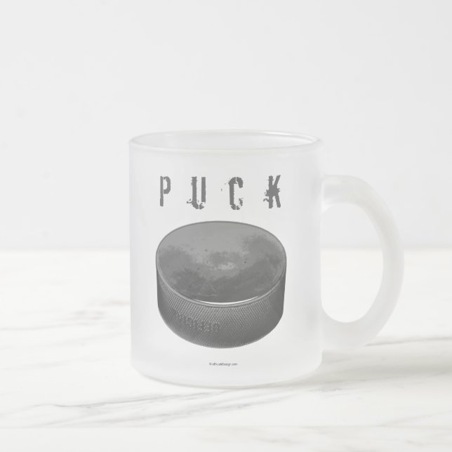 PUCK (Hockey) Mattiert Glass Coffee Tasse (Rechts)