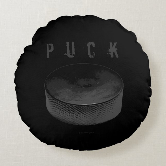 PUCK (Hockey) Rundes Kissen (Vorderseite)
