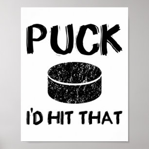 Puck - I#39;d traf auf diesen lustigen Hockey Poster