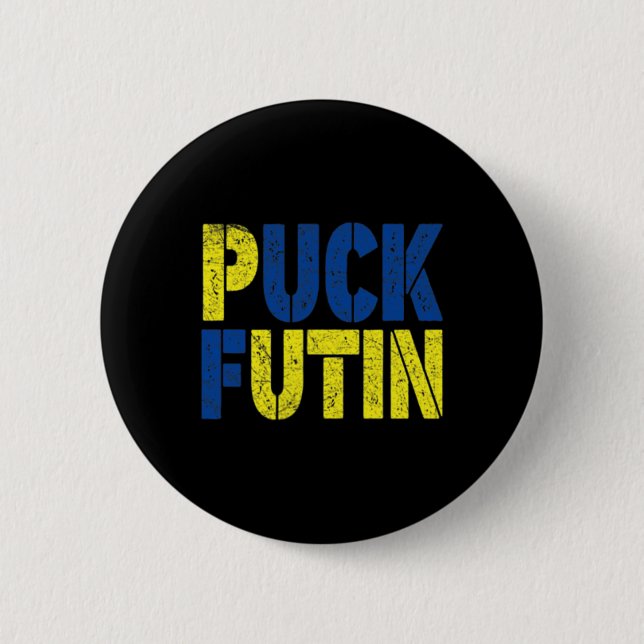 Puck kämpft für diesen Krieg - Krieg in der Ukrain Button (Vorderseite)