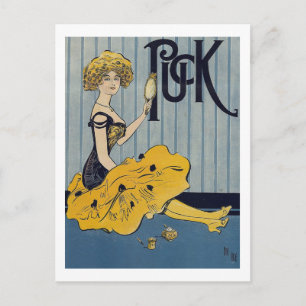 Puck-Magazin, Frau, Bert Green, Vintage Postkarte