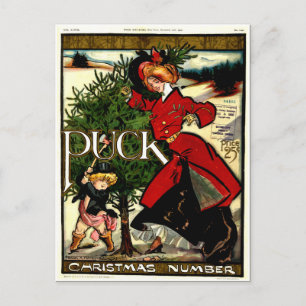 Puck Magazine Christmas 1900 Feiertagspostkarte