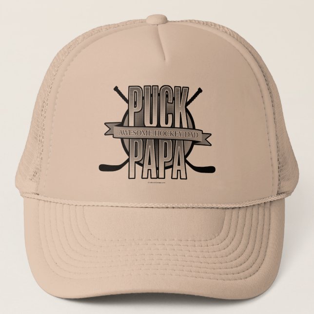 Puck Papa (Hockey-Vater) Truckerkappe (Vorderseite)