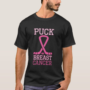 Puck Rosa Brustkrebs Schleife Ice Hockey Cancer d T-Shirt