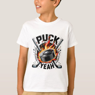 Puck Yeah Lustiger Hockey-Vater Hockey-Mutter Eish T-Shirt