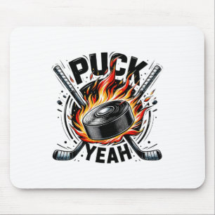 Puck Yeah Lustiger Hockey-Vater Mutter Eishockeysp Mousepad