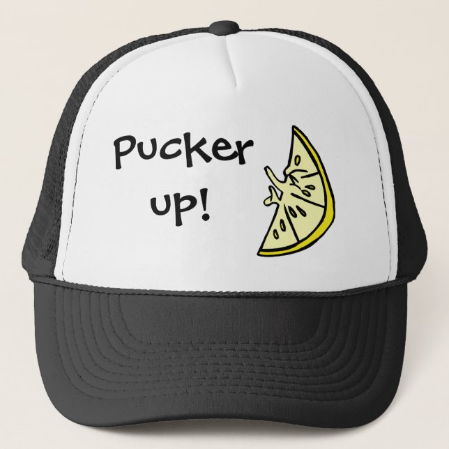 Pucker Lemon Truckerkappe (Vorderseite)
