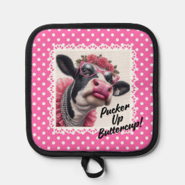 Pucker up Buttercup! Oven Mitt und Pot Holder Topflappen
