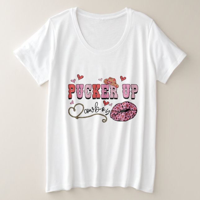 Pucker Up Cowboys - Frauen Große Größe T-Shirt (Design vorne)