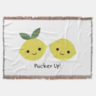 Pucker up Niedlich Kawaii Lemons Decke