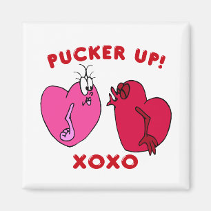 Pucker up Valentine Hearts Magnet