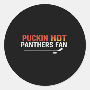 Puckin Hot Panthers Fan Lustig Süß Hockeyschläger Runder Aufkleber