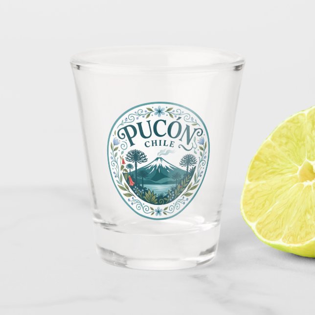 Pucón Chile Schnapsglas (Vorderseite)
