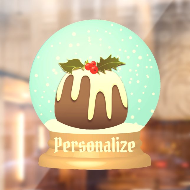 Pudding Schneeglobe Winterkuchen rot grün Fensteraufkleber (Blatt 2)