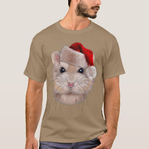 Pudding Zwarf Hamster in Weihnachten Weihnachtsman T-Shirt