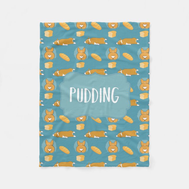 Puddingkundenspezifische Corgi-Decke durch Fleecedecke (Vorderseite)