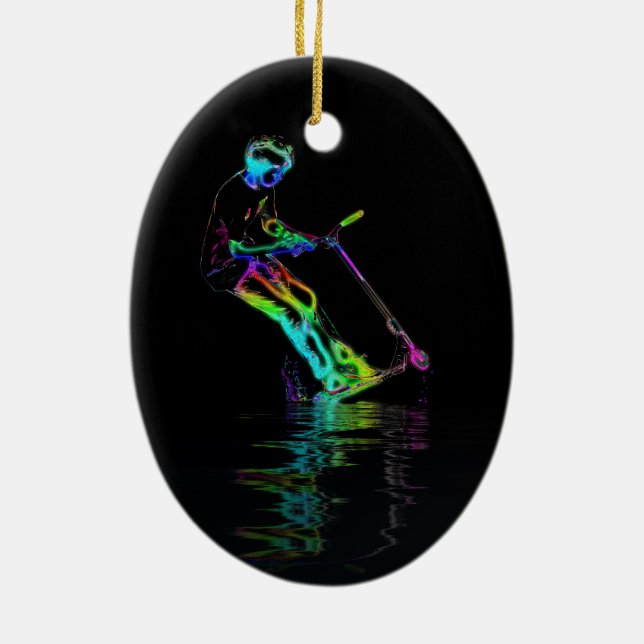 Puddle Jumping - Scooter Champ Keramik Ornament (Hinten)