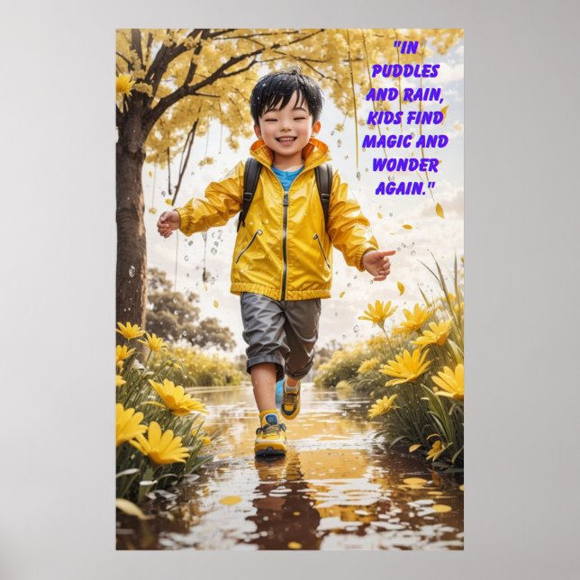 Puddles und Regen Poster (Vorne)